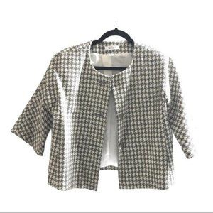 Larry Levine Dressbarn White/Gray Tweed Cropped 8